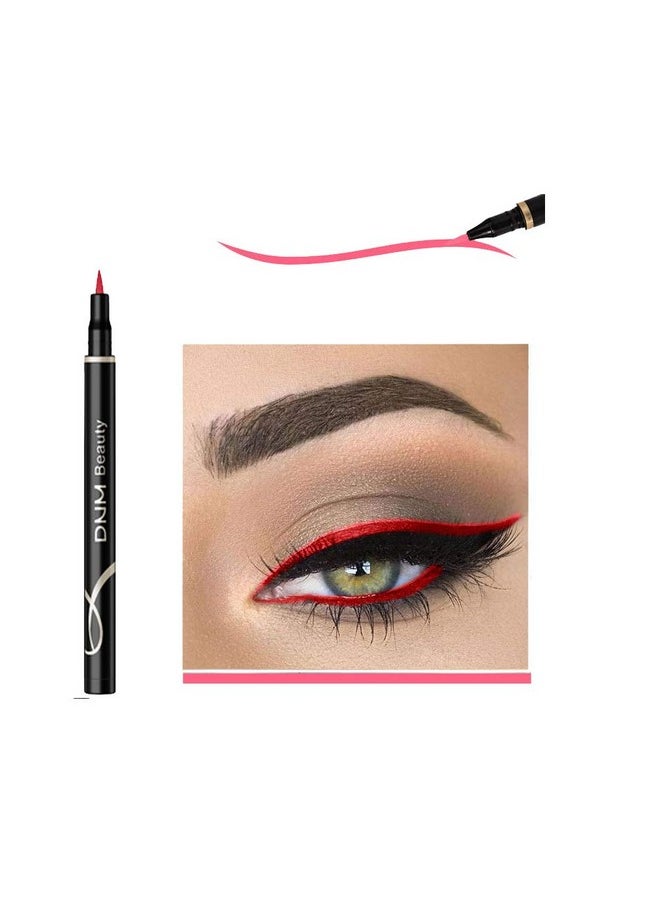 DNM Cat Eye Makeup Waterproof Neon Colorful Liquid Eyeliner Pen Make Up Comestics Long-lasting Black Eye Liner Pencil Makeup Tools (red)