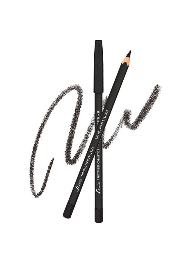 Sorme Treatment Cosmetics Smearproof Eyeliner 0.16oz | Long Lasting Black Waterproof Eyeliner Pencil | Smudge-Proof Waterline Eyeliner | Cruelty-Free and Gentle Pencil Eyeliner