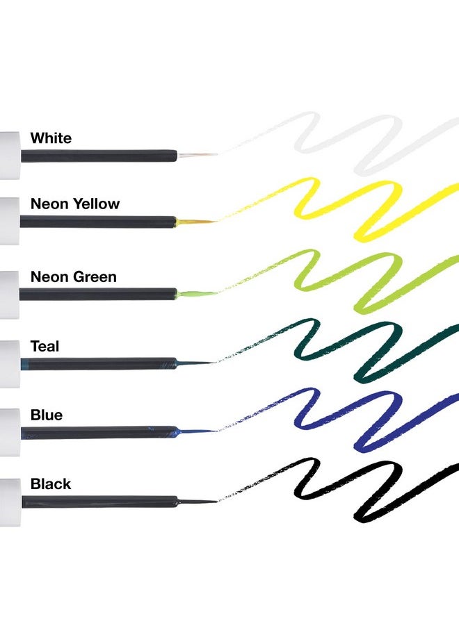 Ruby Kisses Color Liquid Eyeliner Water Resistant Long Lasting Eyeliner 3 ml (0.10 fl.oz.) (White)