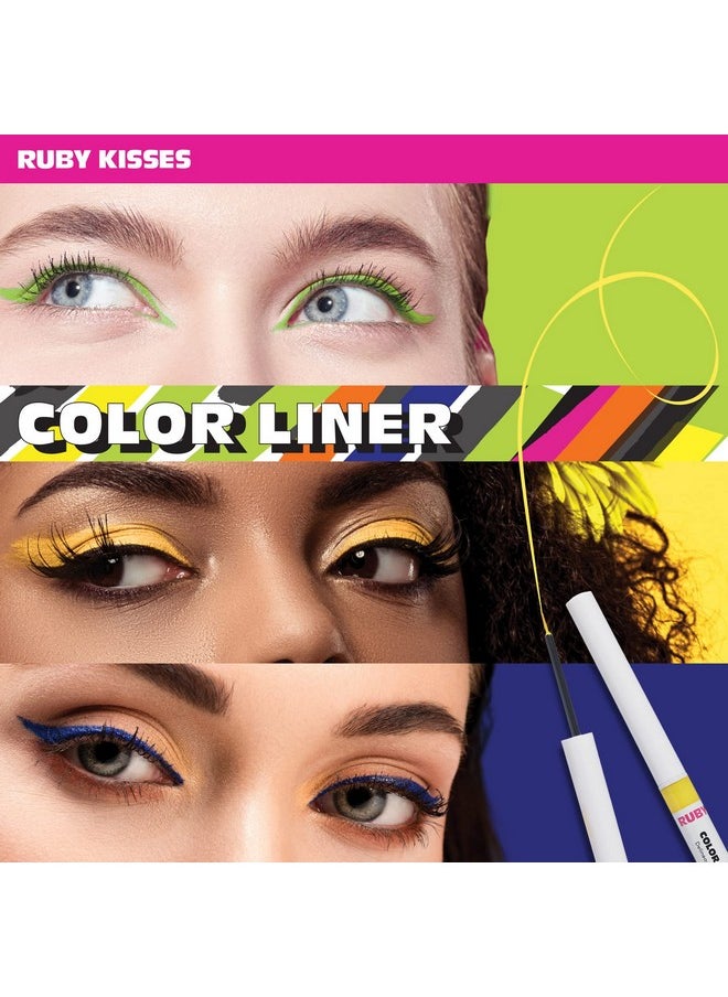 Ruby Kisses Color Liquid Eyeliner Water Resistant Long Lasting Eyeliner 3 ml (0.10 fl.oz.) (White)