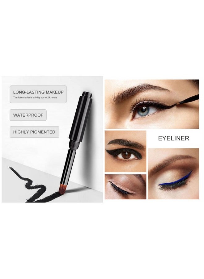 MAEPEOR Gel Eyeliner 10 Colors Smooth Cream Matte Eyeliner Gel Longlasting Waterproof and Smudgeproof High Pigment Eyeliner with Brush (07 Green)
