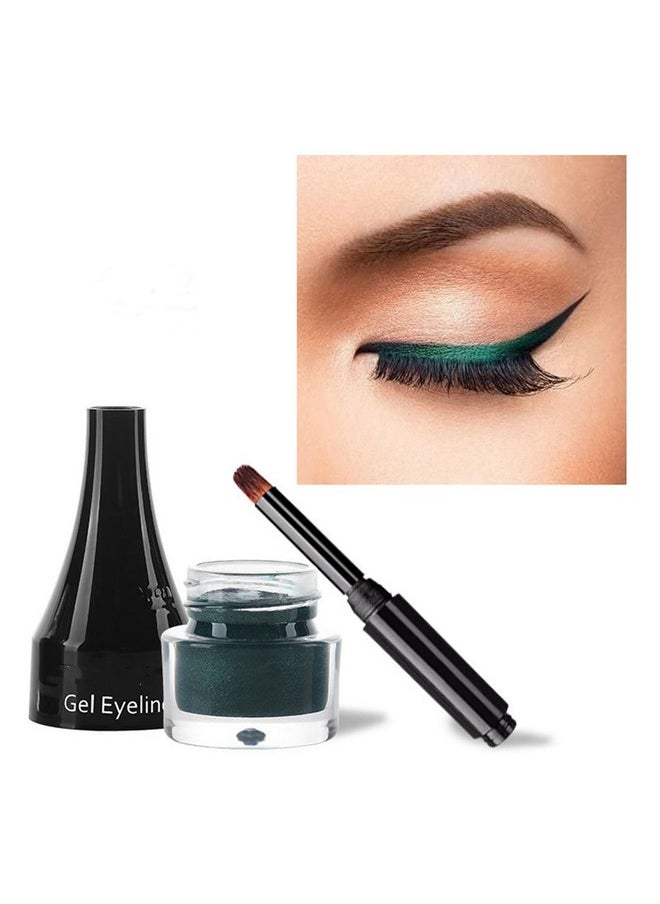 MAEPEOR Gel Eyeliner 10 Colors Smooth Cream Matte Eyeliner Gel Longlasting Waterproof and Smudgeproof High Pigment Eyeliner with Brush (07 Green)