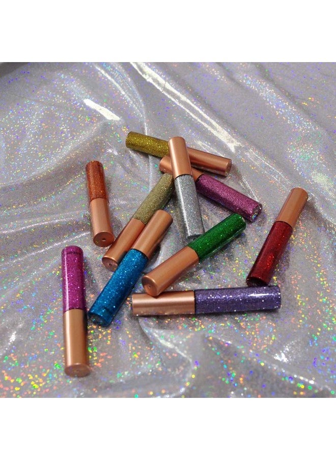 10 Colors Liquid Glitter Eyeliner Metallic Shimmer Glitter Eyeshadow Pigment Eyebrown Shimmer Waterproof Face Lips Art for Party Festival Makeup