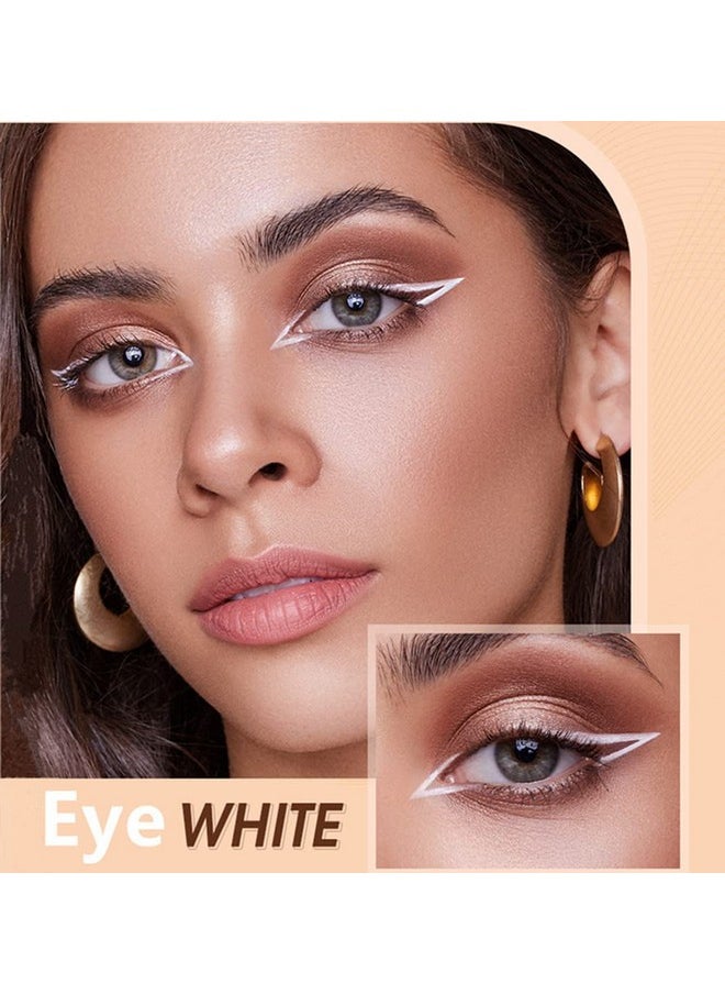 Go Ho 12 PCS White Eyebrow Eyeliner Pencils,White Eyeshadow Makeup Pen,Sweatproof Eye Highlighter Makeup Pencil,Long-lasting Nice Color Eye Brow Gel Pen,Brow Tint Pencils（White）