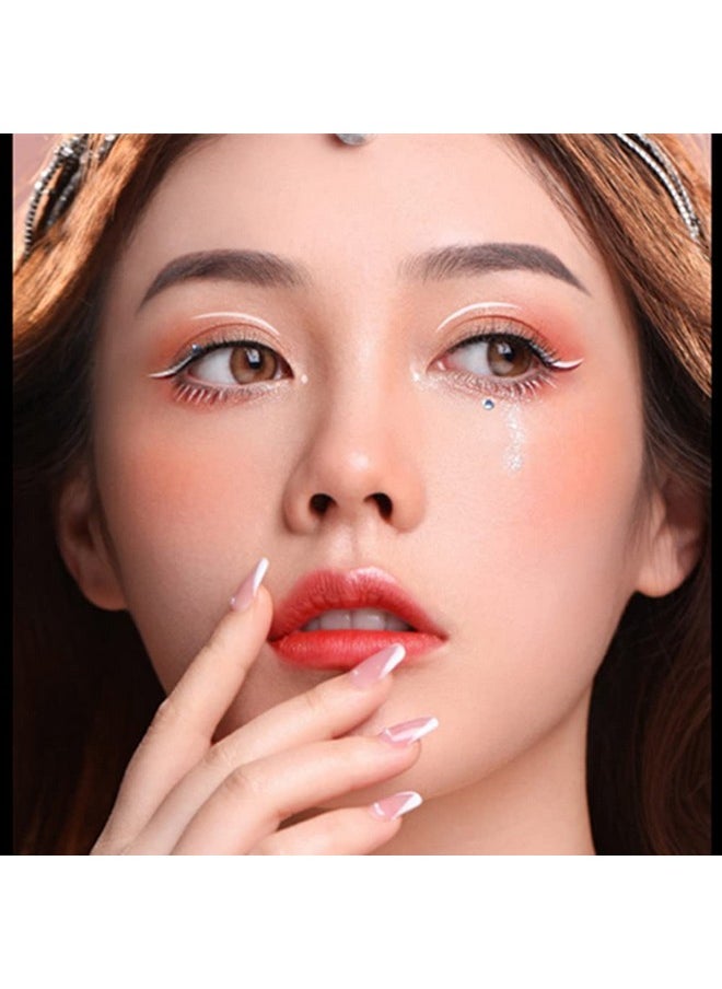 Go Ho 12 PCS White Eyebrow Eyeliner Pencils,White Eyeshadow Makeup Pen,Sweatproof Eye Highlighter Makeup Pencil,Long-lasting Nice Color Eye Brow Gel Pen,Brow Tint Pencils（White）