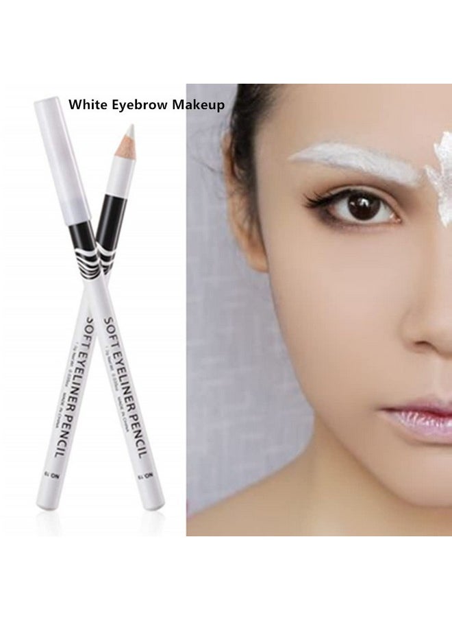 Go Ho 12 PCS White Eyebrow Eyeliner Pencils,White Eyeshadow Makeup Pen,Sweatproof Eye Highlighter Makeup Pencil,Long-lasting Nice Color Eye Brow Gel Pen,Brow Tint Pencils（White）