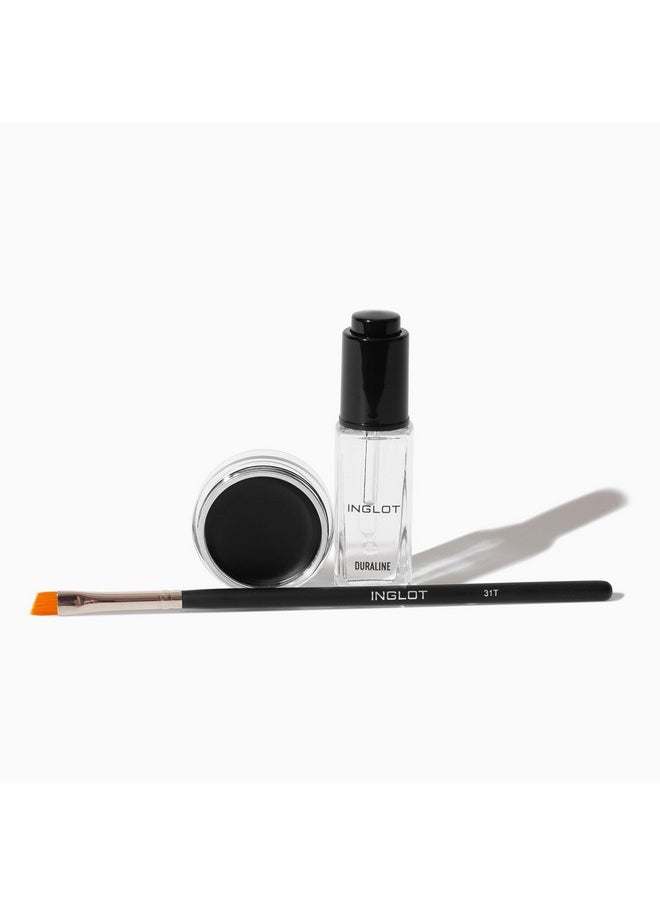 Inglot Eye Essentials Set | Duraline + AMC Eyeliner Gel 77 + Makeup Brush 31T |