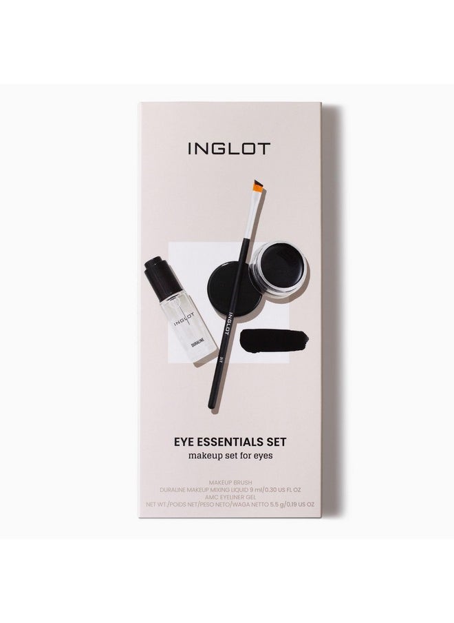 Inglot Eye Essentials Set | Duraline + AMC Eyeliner Gel 77 + Makeup Brush 31T |