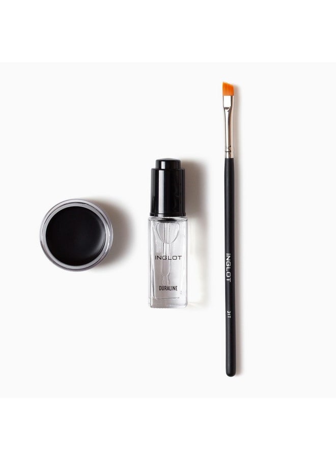 Inglot Eye Essentials Set | Duraline + AMC Eyeliner Gel 77 + Makeup Brush 31T |