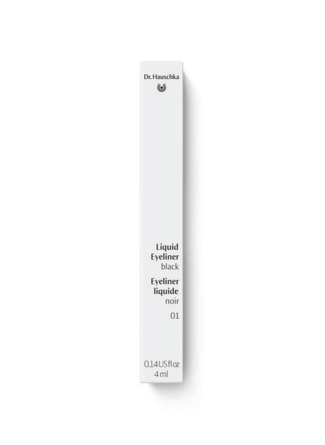Dr. Hauschka Liquid Eyeliner 01, Black, Natural, Mineral, Winged, Cat-Eye, Water Resistant, Long-lasting, 0.14 fl oz