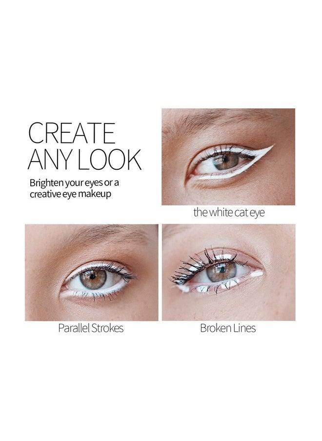 White Eyeliner Pencils, 12PCS Professional Highlighters Eye Liner Pencils Eye Brightener, White Eye Liners Makeup Pencils Waterproof Long-lasting Eyeshadows Beauty Makeup Tools for Women