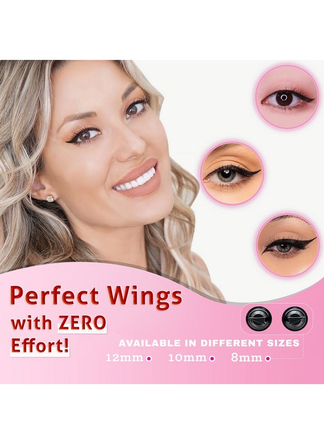 The Flick Stick Winged Eyeliner Stamp, 2 x Black Liquid Eyeliner Pens, Easy Cat Eye Stencil Makeup Tool, SmudgeProof & Waterpoof Eye Liner, Vamp Wing, Wingliner (10mm Classic, Midnight Black)