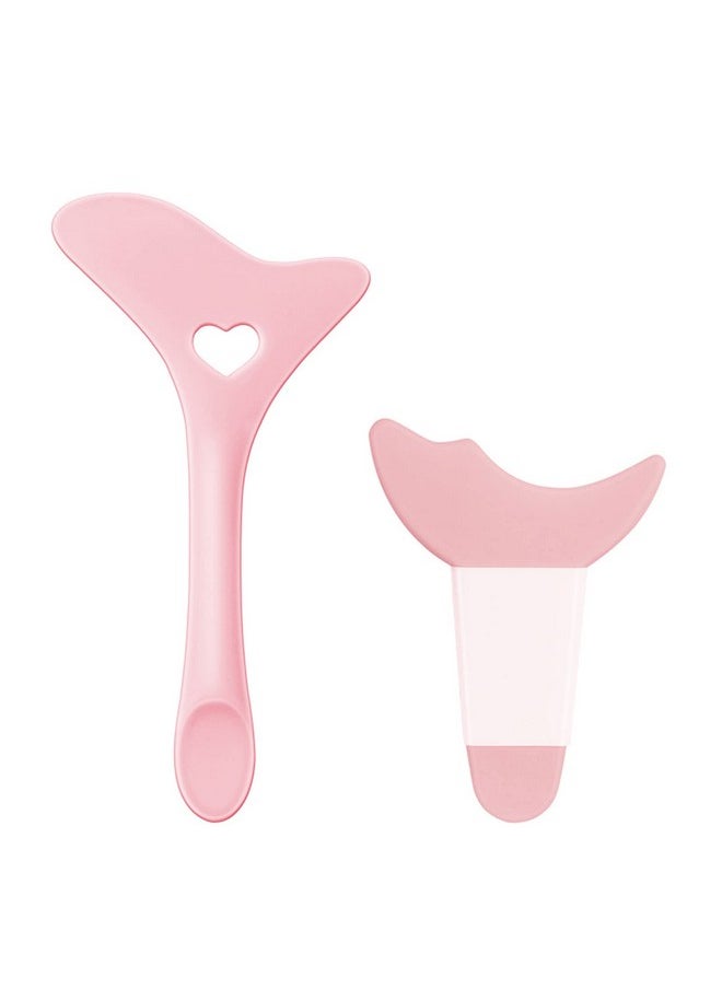 SUMEITANG Eyeliner Stencils 2Pcs Reusable Silicone Eyeliner Aid Mascara Shield Multifunctional Makeup Stencil for Beginners Eyeliner Eyelash Eyeshadow Lipstick Applicator Guide Tool Easy to Use-Pink