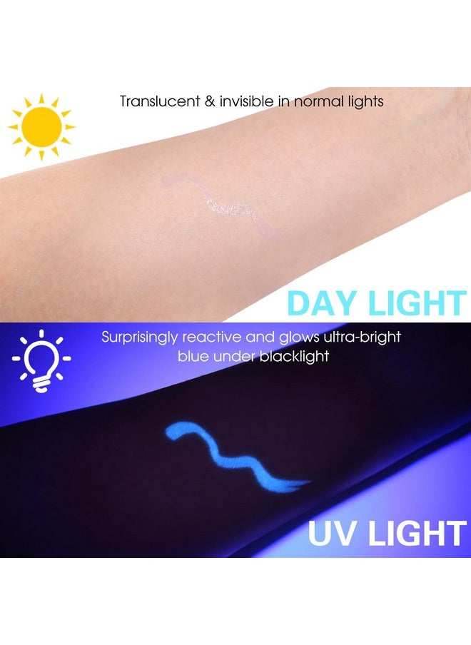 BOBISUKA Clear UV Neon Glow Eyeliner Pen, Invisible Ink White Eye Liner Pen, Waterproof Smudge-proof Graphic Liners, Eye Makeup Kit for Rave Accessories Party