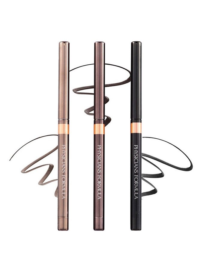 Physicians Formula Shimmer Eyeliner Pencil Set Of 3, Black, Dark Brown, Brown, Custom Eye Enhancing Eyeliner Trio, Dermatologist Approved