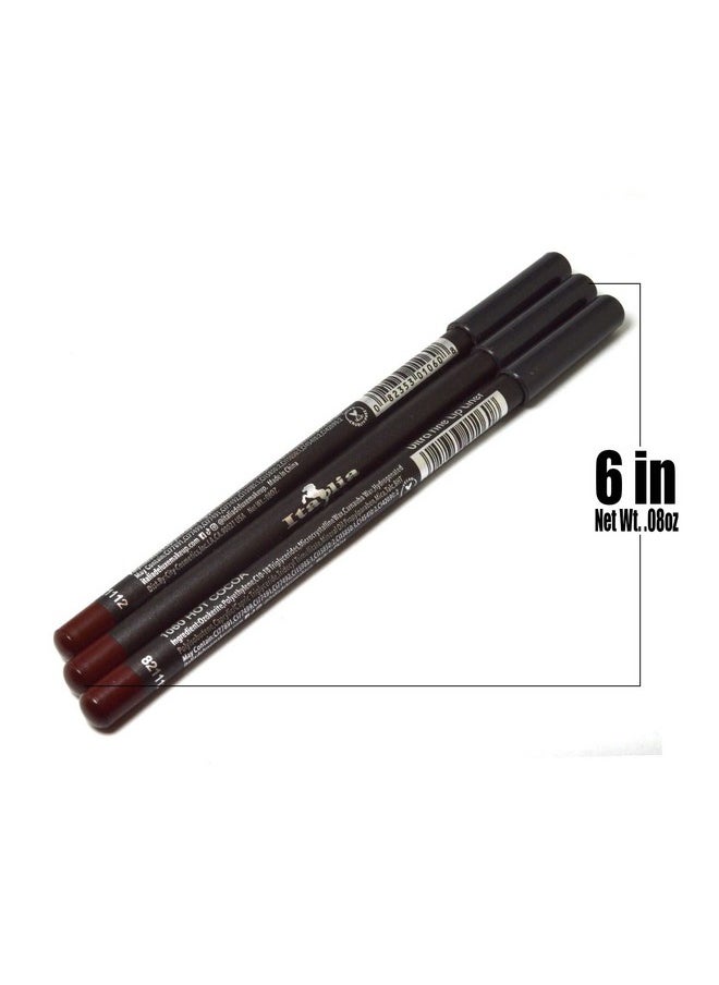 Hot Cocoa Professional Ultra Fine Eyeliner Pencil, Creamy, Ultra-pigmented, Long-lasting, Creates Defined Lines,Professional Makeup, Set of 3, Italia