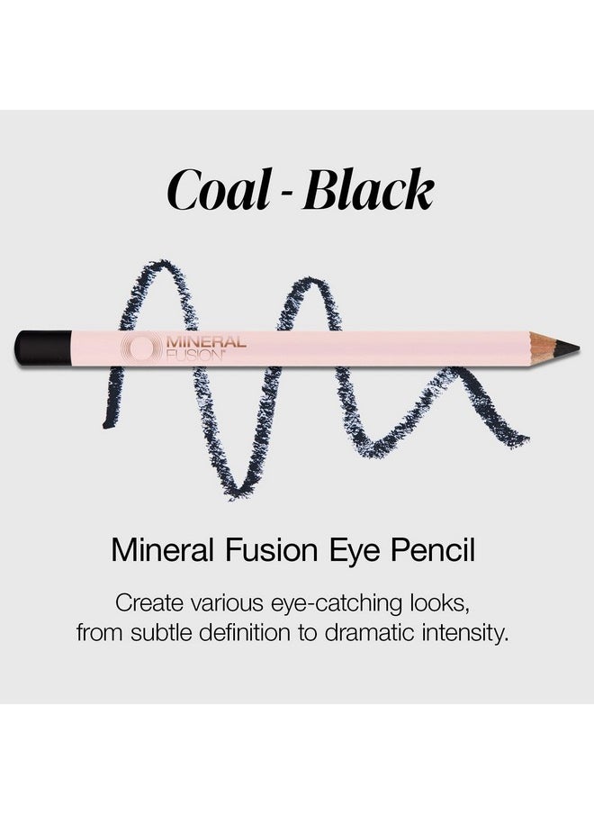 Mineral Fusion Eye Pencil, Black Eyeliner with Soothing Chamomile, Meadowfoam & Vitamin E, Velvety Smooth, Hypoallergenic Eye Makeup to Line & Define, Long-Lasting Eyeliner Pencil, Coal, 0.04 Oz