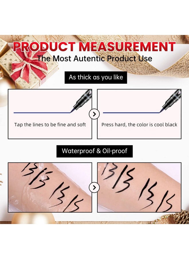 Erinde 6 Colors Double-headed Liquid Eyeliner Stamp Pen Set, Blue Red Pink Purple Green Black Colorful Winged Eye Liners for Women, Waterproof Long-Lasting Star Moon Heart Halloween Eye Face Makeup