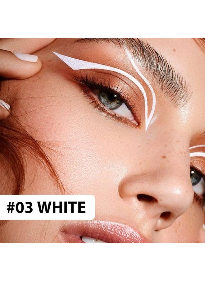 evpct 1Pcs White Waterproof Colored Eyeliner Liquid Eye Liner Set Long Lasiting Ultra-fine Speed Dry Colorful Liquid Eyeliner