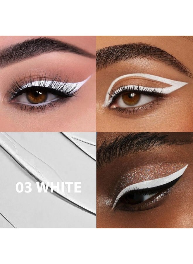 evpct 1Pcs White Waterproof Colored Eyeliner Liquid Eye Liner Set Long Lasiting Ultra-fine Speed Dry Colorful Liquid Eyeliner