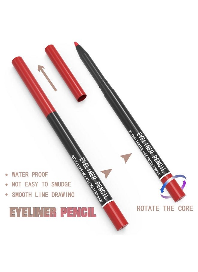 KAIQIKAIXI 12 Kinds Of Color Eyeliner Pen, Eyebrow Pen,Eye Shadow Pencil, Lip Line Pen, Eyelid Pad, Pencil Makeup Set Tool 12PCS (Multicolor)