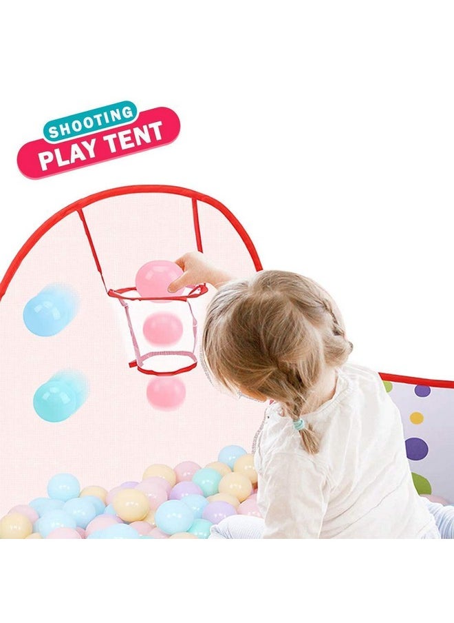 BabyGo Dotted Theme Foldable Ocean Balls Pit Kids Indoor Outdoor Basketball for Kids | Balls not Included (Multi Color) (100cm x 60cm x 75cm)