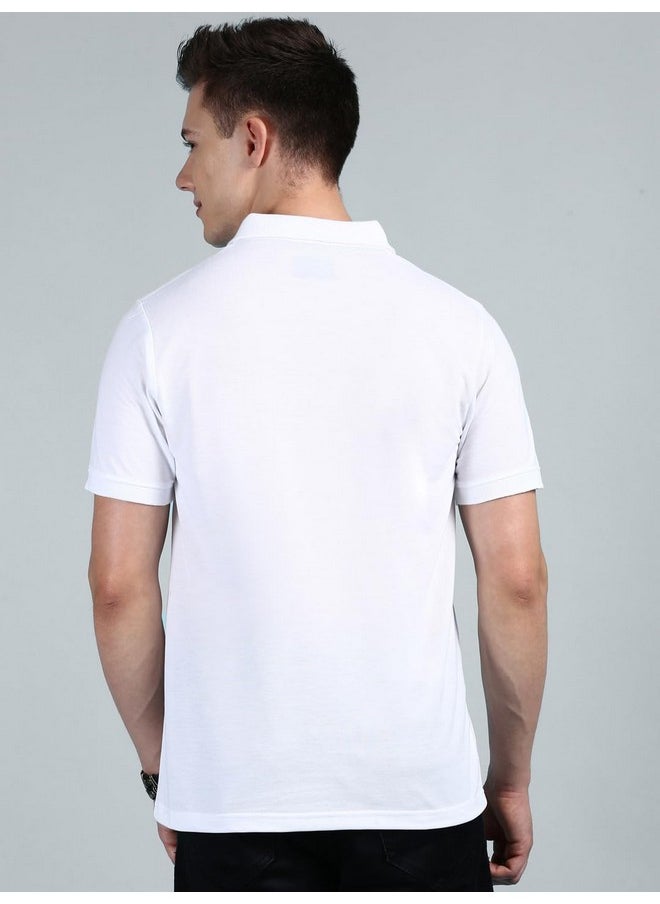 Lux Cozi Men's Pack of 2 White and Black Regular Fit Polo Neck Half Sleeve Soild Casual T-Shirt (Size : 100cm)
