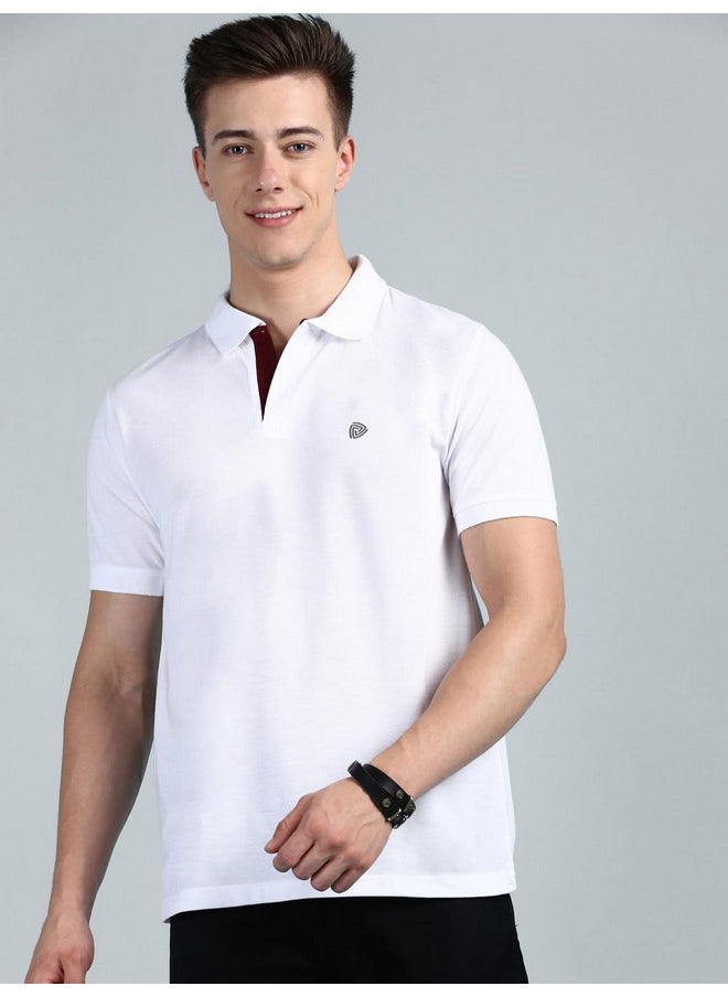 Lux Cozi Men's Pack of 2 White and Black Regular Fit Polo Neck Half Sleeve Soild Casual T-Shirt (Size : 100cm)