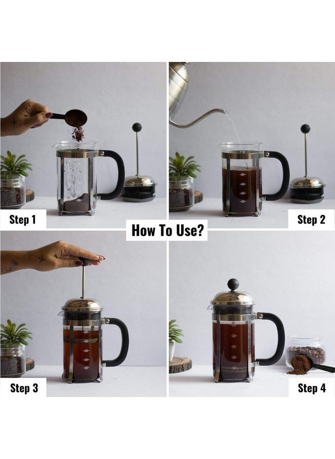 InstaCuppa French Press Coffee Maker with 4 Part Superior Filtration, Premium Grade Stainless Steel Coffee Plunger, 1000 ML