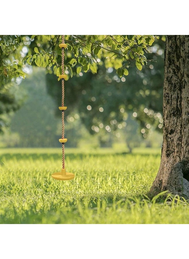 Toy Park Climbing Rope Tree Swing with Platforms and Hanging Disc Swings Seat, Outdoor Backyard Playground Swingset Accessories with 78