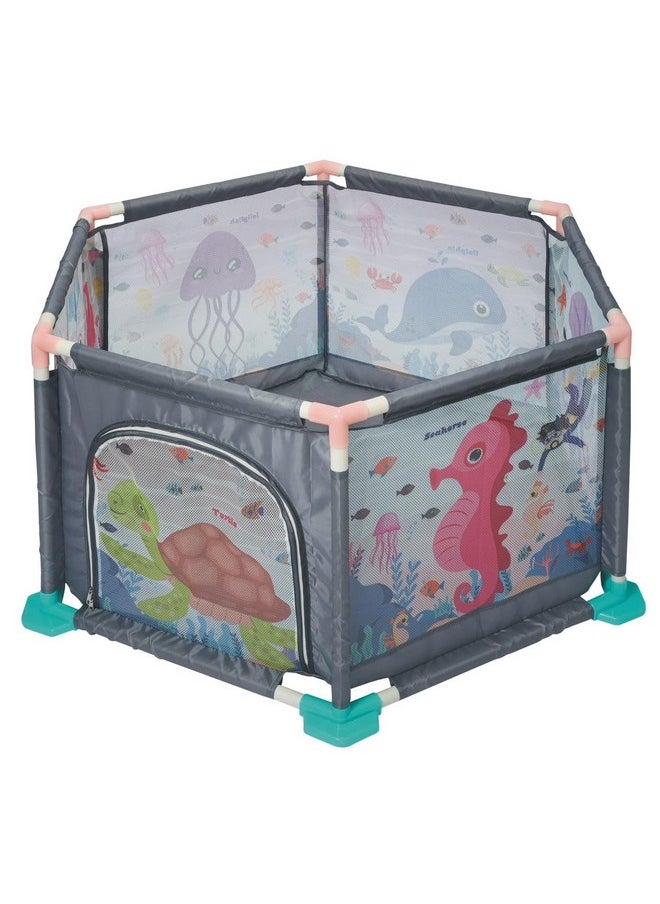 BabyGo Ocean Fence Ball Pool Play Tent House for 2+ Year Old Girls and Boys, Kids Pool (Multicolor)