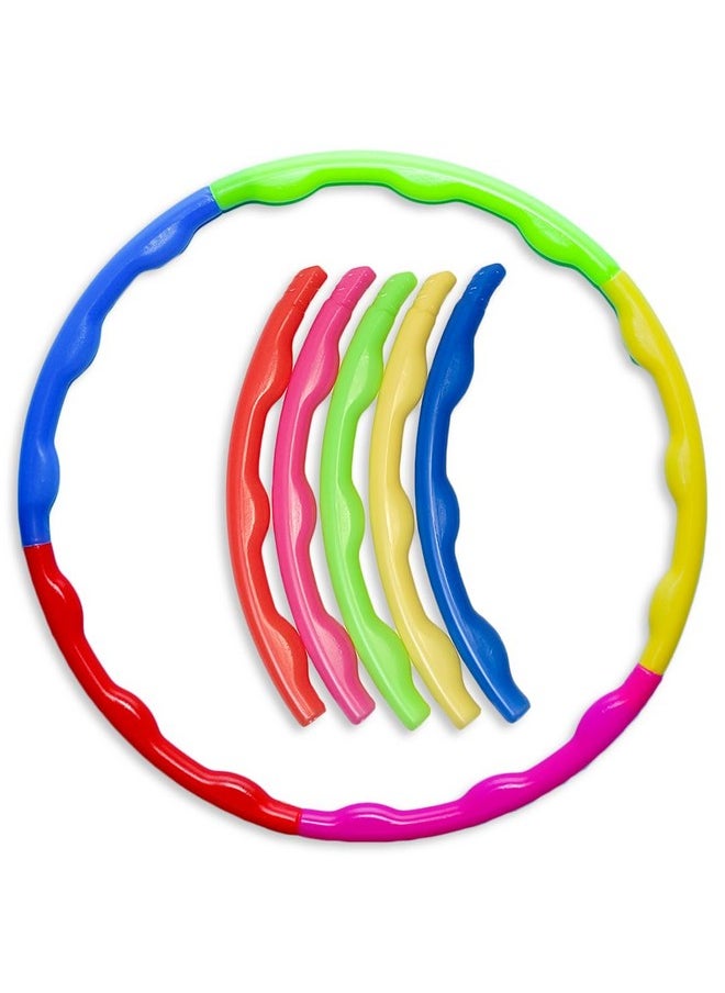 Ratna's Hula Hoop Ring Super Baby Nano for Kids - Multicolor & Lightweight - Perfect for Indoor and Outdoor Play - 5 Inter Lockable Pieces Approx 50 cm Diameter