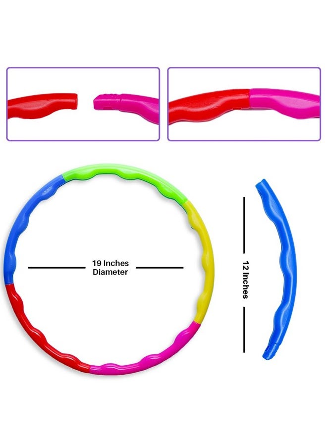 Ratna's Hula Hoop Ring Super Baby Nano for Kids - Multicolor & Lightweight - Perfect for Indoor and Outdoor Play - 5 Inter Lockable Pieces Approx 50 cm Diameter