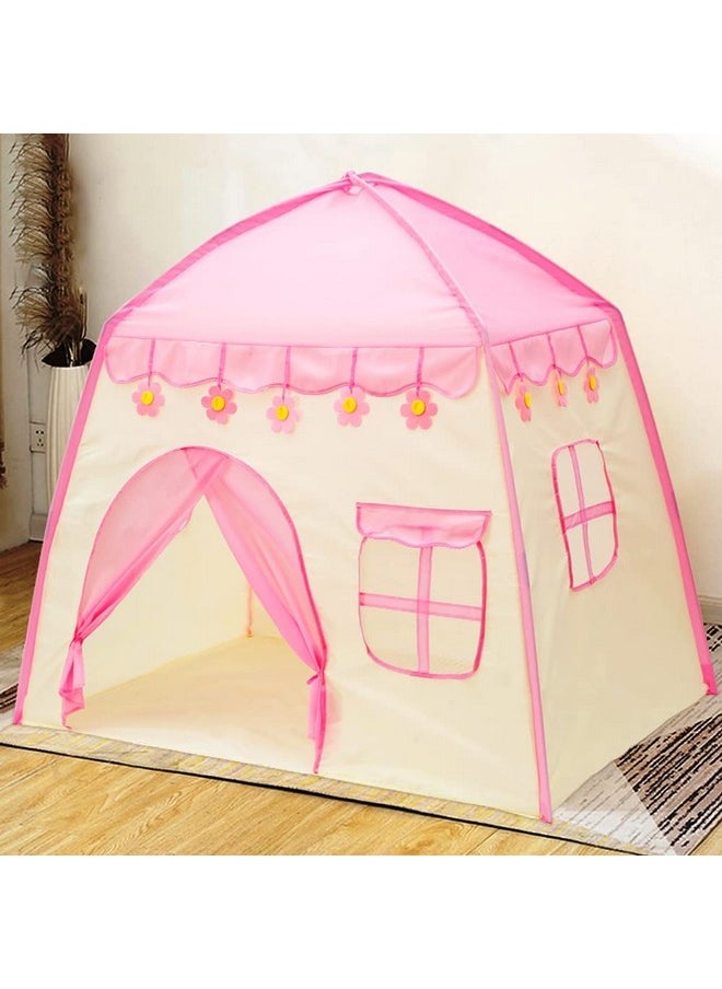 BabyGo Kids Play Tent Princess Castle Flower Foldable Portable Flower Play Tent for Kids (Pink)