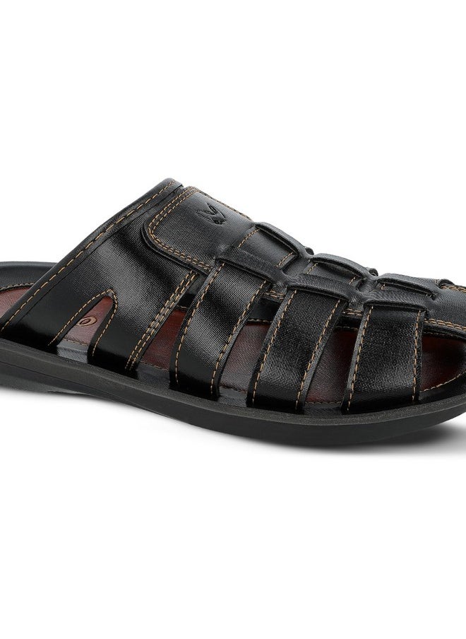 WALKAROO WG5306 Mens Sandals for dailywear and regular use for Indoor & Outdoor - Black