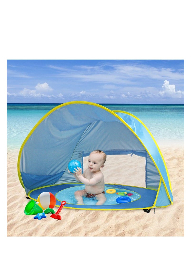 Pop up Baby Sun Shade Beach Tent with Pool, Portable Lightweight UV Protection Shelter Canopy for Beach, Yard, Infant Indoor, and Outdoor