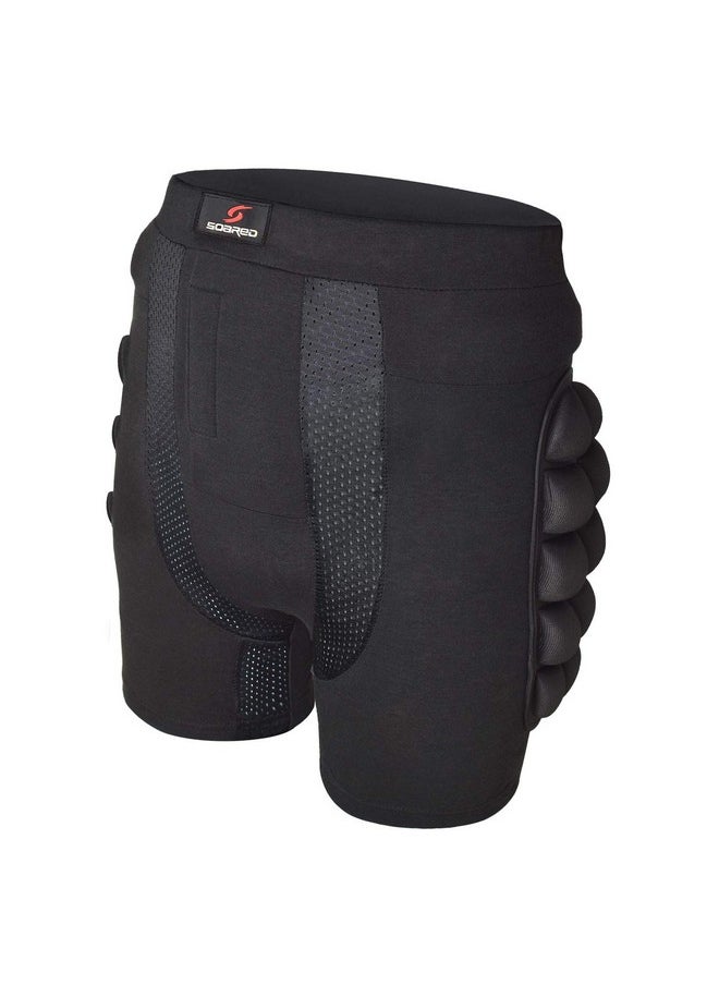 Soared Kids Boys Girls Adult 3D Protection Hip EVA Paded Short Pants Protective Gear Guard Pad Ski Skiing Skating Snowboard Black XXS