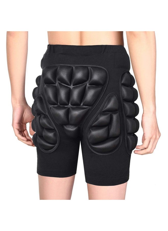 Soared Kids Boys Girls Adult 3D Protection Hip EVA Paded Short Pants Protective Gear Guard Pad Ski Skiing Skating Snowboard Black XXS