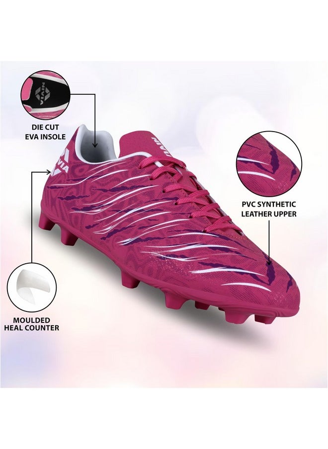 Nivia Carbonite 6.0 Football Stud for Men (Fuchsia Rose) Size - UK03