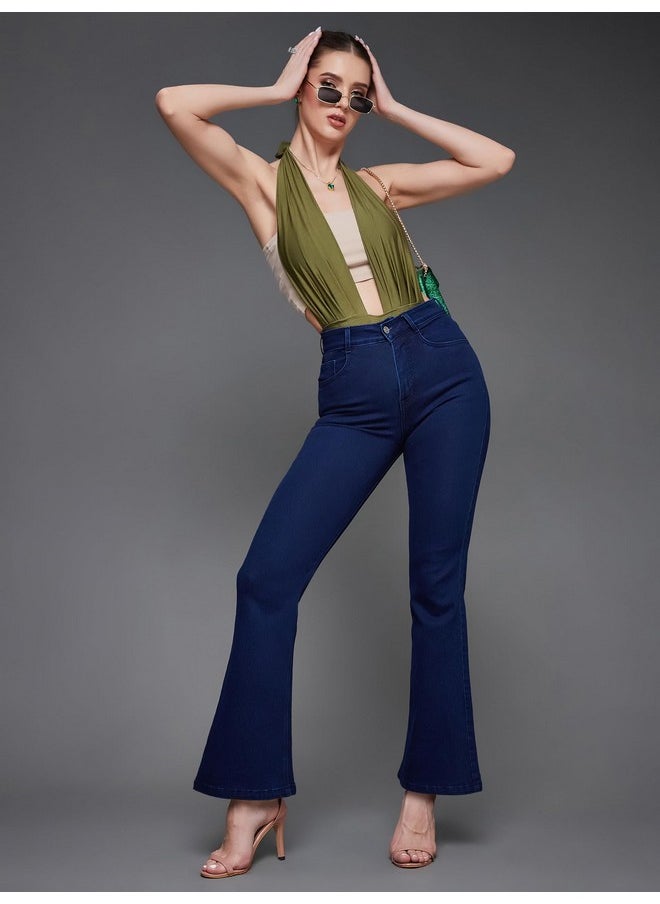 Miss Chase Women's Bootcut High/Mid Rise Regular/Cropped Stretchable Denim Jeans (Plus Size) (MCSS24DEN79-03-360-32, Stormy Blue, 32)