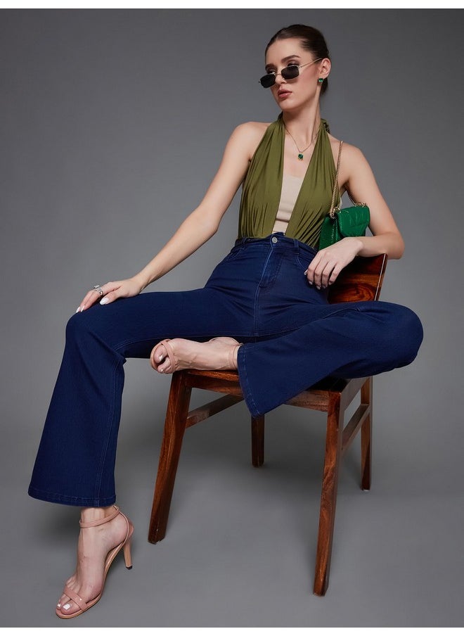 Miss Chase Women's Bootcut High/Mid Rise Regular/Cropped Stretchable Denim Jeans (Plus Size) (MCSS24DEN79-03-360-32, Stormy Blue, 32)