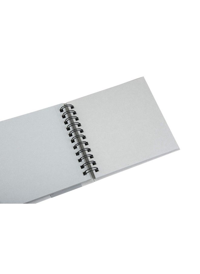 BRUSTRO Toned Paper - Grey Sketchbook | A4, 120 GSM | 60 Sheets/120 Pages | Wiro Bound, Spiral, Premium, Acid-free Paper, Ideal for Dry media, Mandala Art, Graphite, Charcoal, Colour pencils, Gel pens