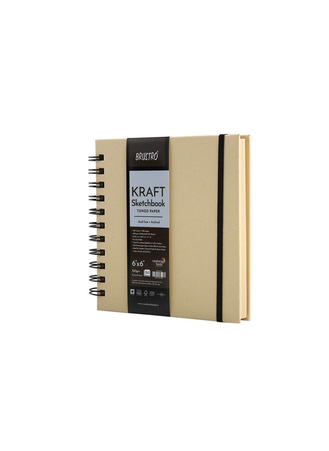 Brustro Toned Paper - Kraft Sketchbook, Wiro Bound, Size 6