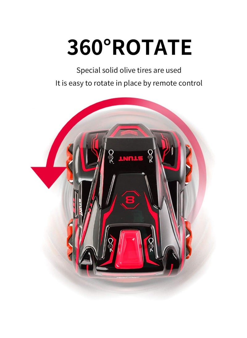 Remote Control Car, RC Stunt Cars High Speed 2.4Ghz with Light and Music Universal Wheel Resistant Materials Gift Toy Car Dynamic Engine Sound for Boy/Girl and Kids, Red