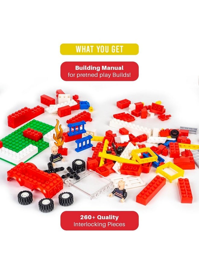 TOYZTREND Maharaja Fire Fighter Building Blocks Construction Set with 260+ Interlocking Pieces for Kids 5+ Years