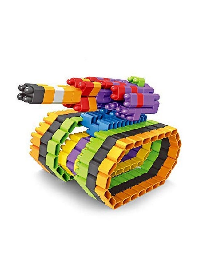 EKTA Bullet Block Game 400Pcs (Fun To Build) Interactive Block That Fits At Any Angle+Inspiration Booklet Inside-(Made In India),Multi