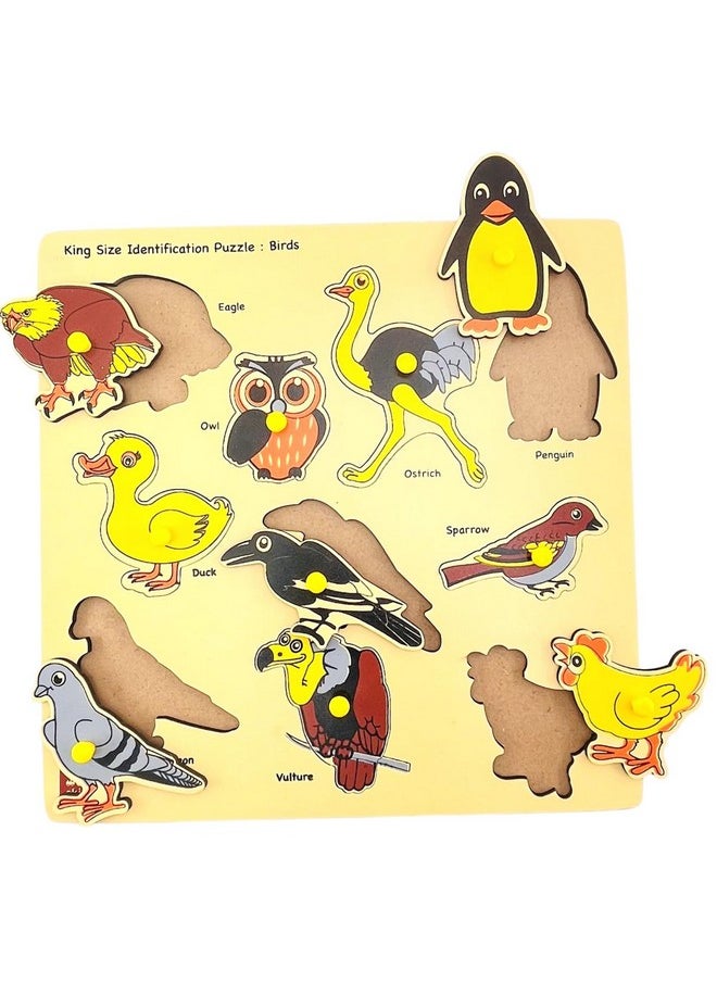 Skillofun - Sfs-44E Kingsize Identification Tray Birds With Knobs, Multi Color - Kids