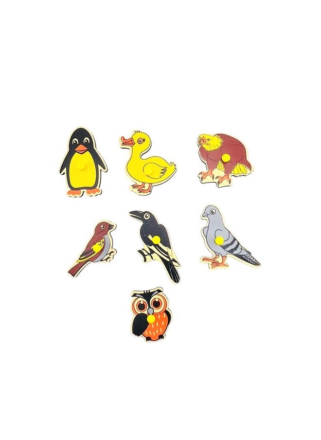Skillofun - Sfs-44E Kingsize Identification Tray Birds With Knobs, Multi Color - Kids
