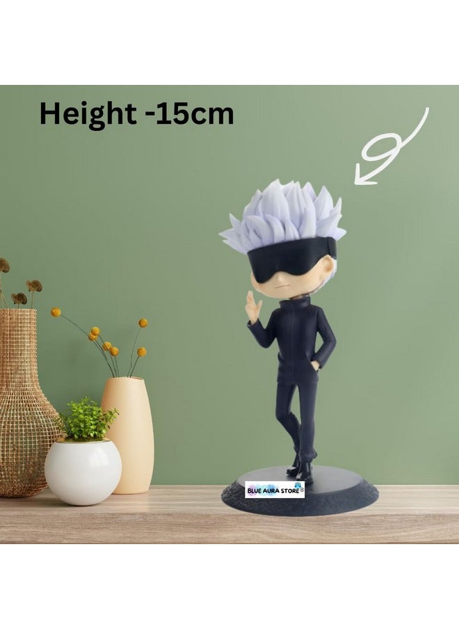 Blue Aura Jujutsu Kaisen Gojo Action Figure Height -15cm Multicolour PVC Figurine | Gojo Mask QQ