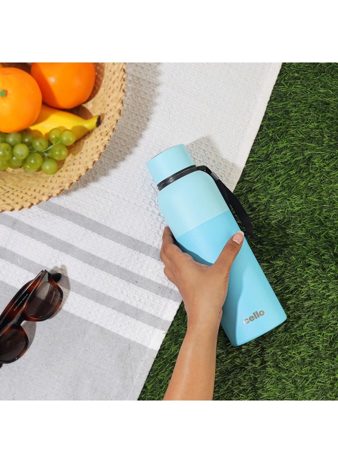 Cello Neo Kent Thermosteel Flask, 750ml, Blue | 24 Hours Hot and Cold Stainless Steel Bottle | Flask for Tea Coffee | Ideal for Office, Gym, Home, Kitchen, Hiking, Travel Bottle